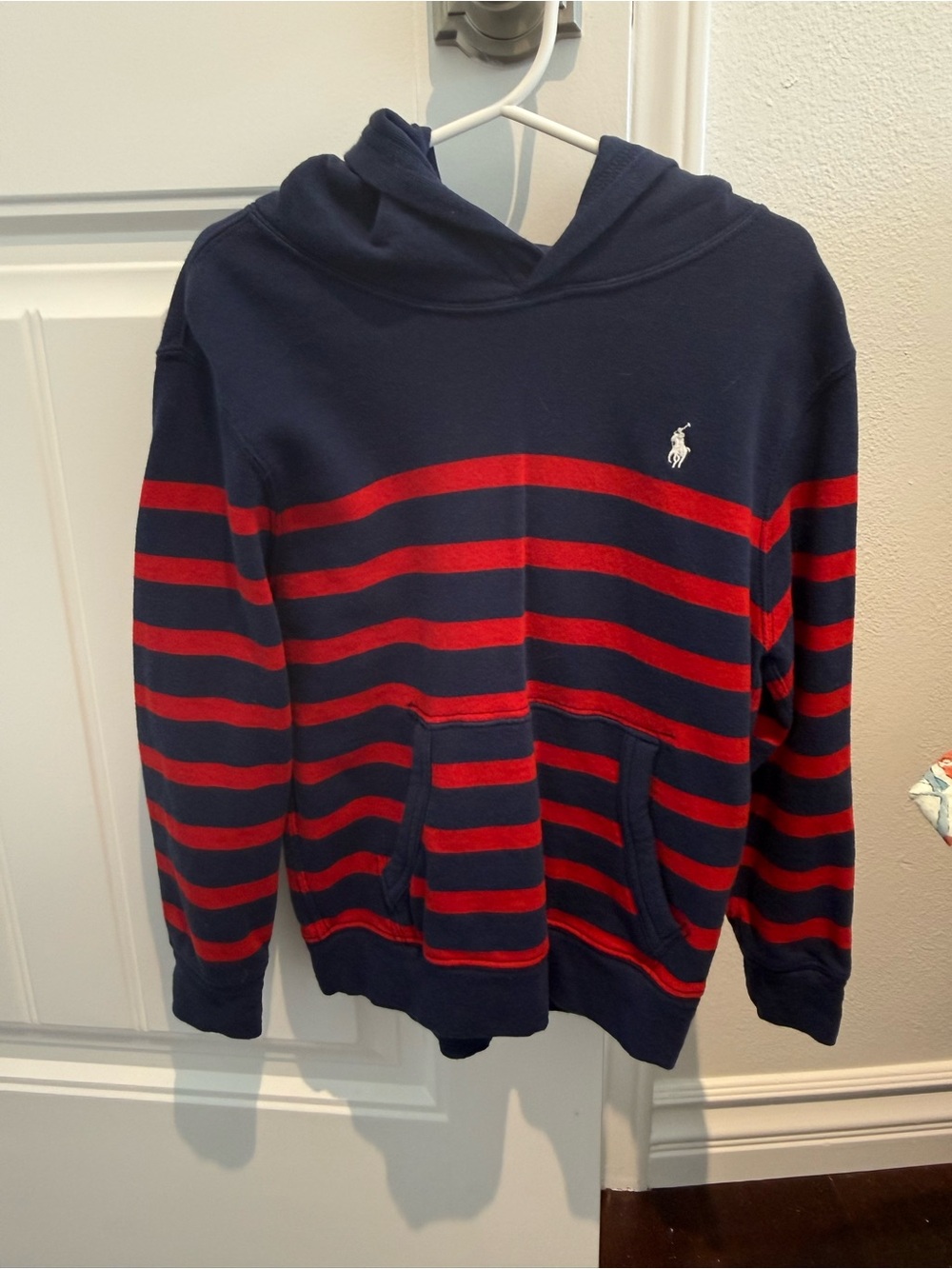Polo by Ralph Lauren Navy Hoodie with Red Stripes kids size 6